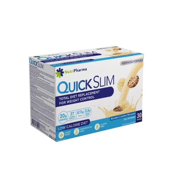 Коктейль Quick Slim "Банан з печивом", 30 саше по 23 г