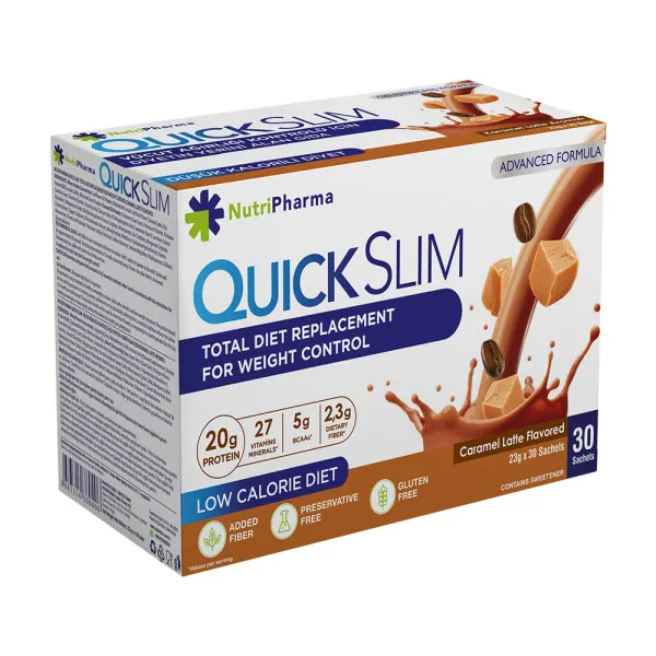 Коктейль Quick Slim "Карамельний лате", 30 саше по 23 г