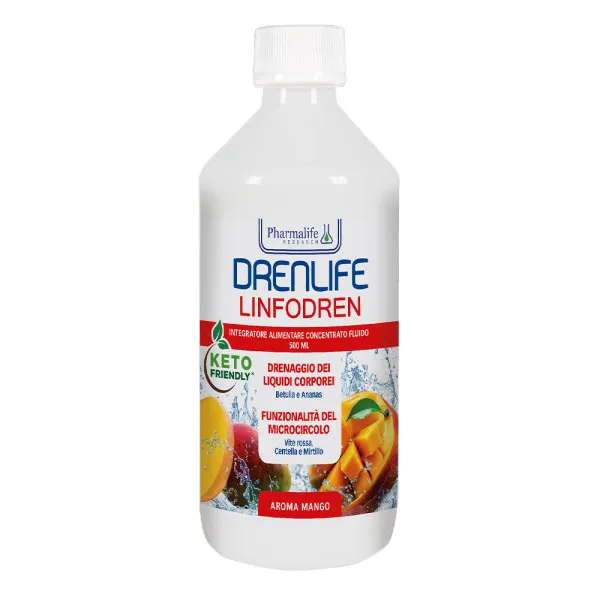 Дієтична добавка для покращення мікроциркуляції Drenlife Linfodren зі смаком манго, 500 мл