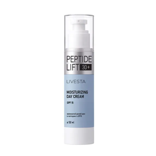 Денний крем із пептидами з SPF15 PeptideLift 30+ Livesta, 50 мл