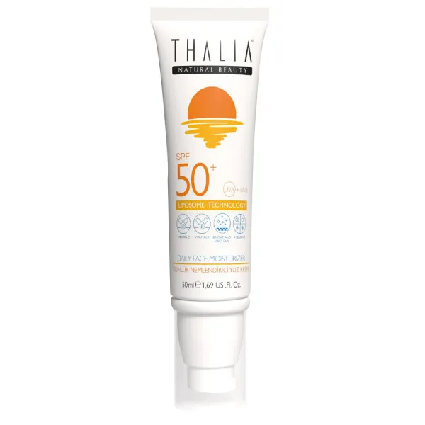 Сонцезахисний зволожувальний крем-протектор для обличчя з SPF 50+ THALIA, 50 мл